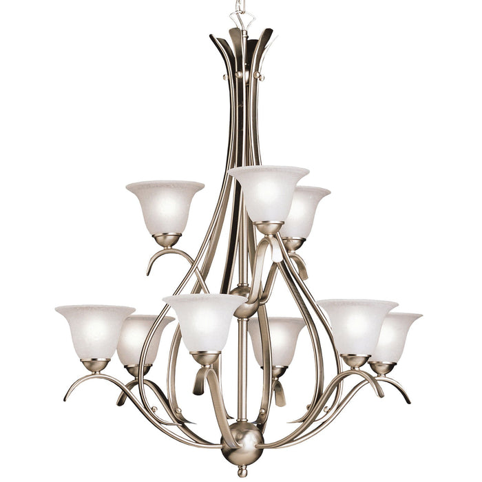 Kichler Lighting Dover 2520-NI 9-Light 2-Tier Chandelier - Brushed Nickel by Vanessa Jane