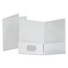 Oxford Linen Finish Twin Pocket Folders, 100-Sheet Capacity, 11 x 8.5, White, 25/Box