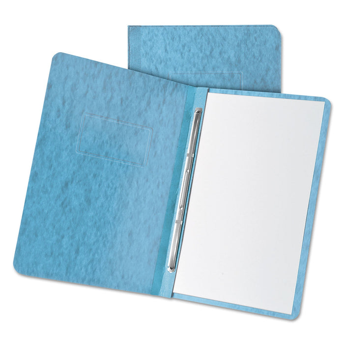 Oxford Heavyweight PressGuard and Pressboard Report Cover w/Reinforced Side Hinge, 2-Prong Fastener, 3" Cap, 8.5 x 11, Lgt Blue