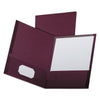 Oxford Linen Finish Twin Pocket Folders, 100-Sheet Capacity, 11 x 8.5, Burgundy, 25/Box