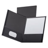 Oxford Linen Finish Twin Pocket Folders, 100-Sheet Capacity, 11 x 8.5, Black, 25/Box