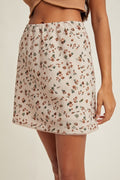 Floral Mini Skirt - Champagne by Boutique 23