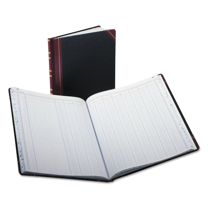 Boorum & Pease Extra-Durable Bound Book, Double-Page 12-Column Accounting, Black/Maroon/Gold Cover, 11.94 x 9.78 Sheets, 150 Sheets/Book