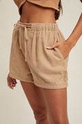 Cotton Twill Shorts - Mocha by Boutique 23