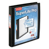 Cardinal SuperLife Pro Easy Open ClearVue Locking Slant-D Ring Binder, 3 Rings, 1" Capacity, 11 x 8.5, Black
