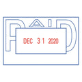 Xstamper VersaDater Message Dater, 2.13 x 1.31, PAID, Blue/Red