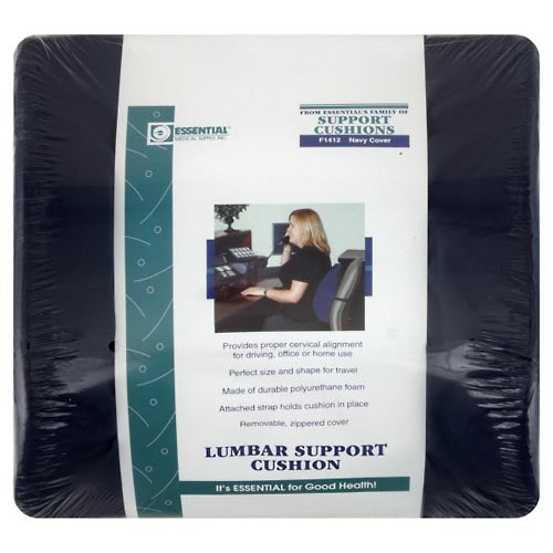 Essential Medical Supply Lumbar Cushion With Strap Navy by Pasteur Pharmacy