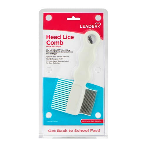 Leader Professional Head Lice & Nit Comb, Stainless Steel Teeth, 1 Count by Pasteur Pharmacy