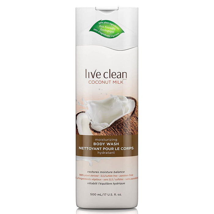 Live Clean Coconut Milk Moisturizing Body Wash 17 Fl. Oz. Bottle by Pasteur Pharmacy