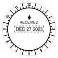 Trodat Time and Date Received Round Stamp, Conventional, 2" Diameter