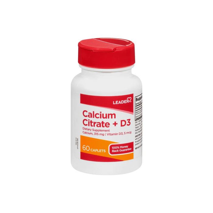 Leader Calcium Citrate + D3 Caplets 60 ct by Pasteur Pharmacy