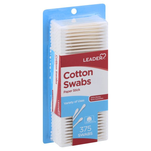 Leader Cotton Swabs with Flexible Paper Sticks, 375 ct by Pasteur Pharmacy