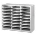 Fellowes Literature Organizer, 24 Letter Compartments, 29 x 11.88 x 23.44, Dove Gray