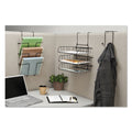 Fellowes Partition Additions Wire Double-Garment Hook, 4 x 5.13 x 6, Over-the Panel Mount,  Black