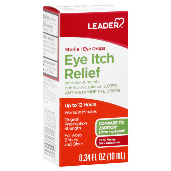 Leader Eye Itch Relief Solution, Drops, 0.34 Oz by Pasteur Pharmacy