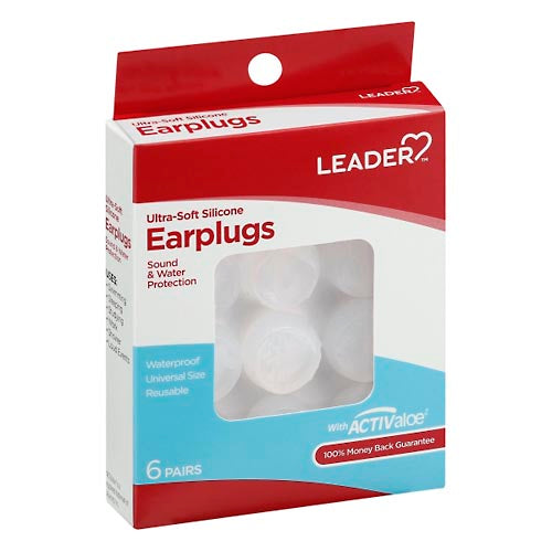 Leader Earplugs Ultra Soft Silicone 6 Pr by Pasteur Pharmacy