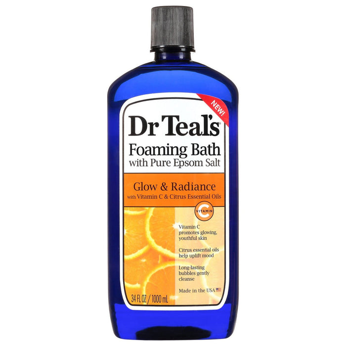 Dr Teal's Glow Radiance Foaming Bath With Pure Epsom Salt 34 Fl Oz Bottle by Pasteur Pharmacy