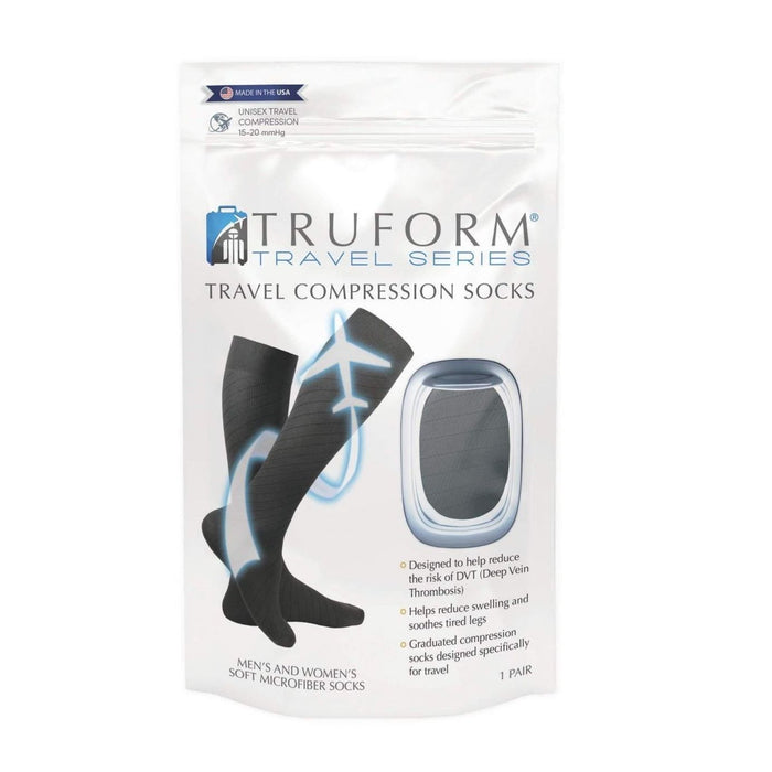 Truform Travel Socks For Men And Women- Medium Charcoal by Pasteur Pharmacy