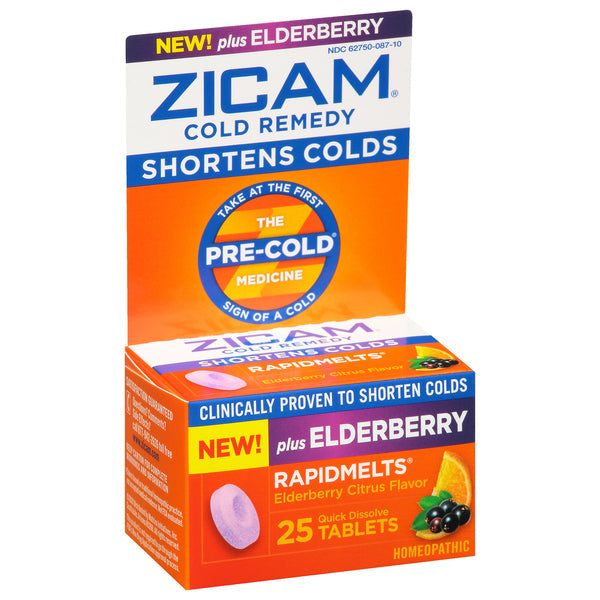 Zicam Rapidmelts Elderberry Citrus Flavor Cold Remedy Quick Dissolve Tablets 25Ea Box by Pasteur Pharmacy