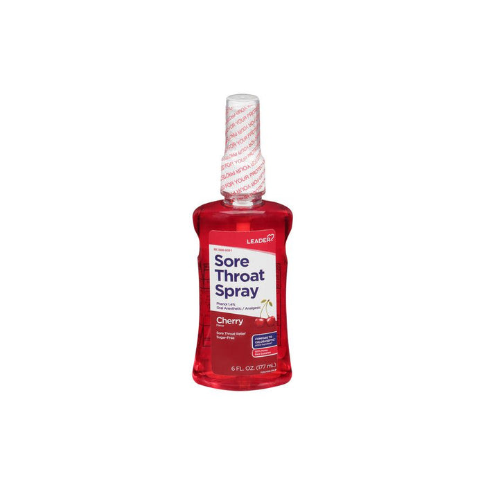 Leader Health Care Sore Throat Spray, Sugar-Free, Cherry Flavor, 6 Oz by Pasteur Pharmacy