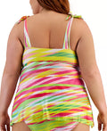 Becca Etc Plus Size Awaken Printed Tie-Strap Tankini Top, Size 1X by Vanessa Jane