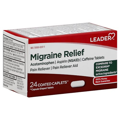 Leader™ Migraine Relief – Triple Action Pain Reliever (Coated Caplets) by Pasteur Pharmacy
