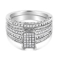 .925 Sterling Silver 3/4 Cttw Prong Set Round Diamond Composite Engagement Ring and Band Set (I-J Color, I3 Clarity) - Size 6.5 by Bids.com