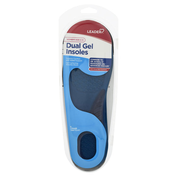 Leader, Insoles, Dual Gel, Women's Size 6-10 by Pasteur Pharmacy