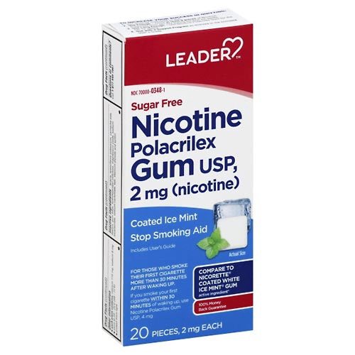 Leader Nicotine Gum 2 Mg Sugar Free Mint 20Ct by Pasteur Pharmacy
