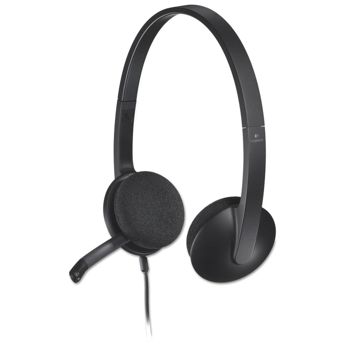 Logitech H340 Corded Headset, USB, Black