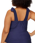 Raisins Womens Plus Size Solid Tiempo Tankini, Size 18W by Vanessa Jane