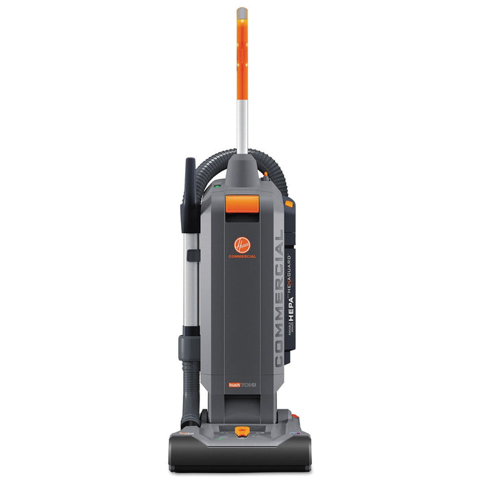 Hoover HushTone Vacuum Cleaner with Intellibelt, 13" Cleaning Path, Gray/Orange