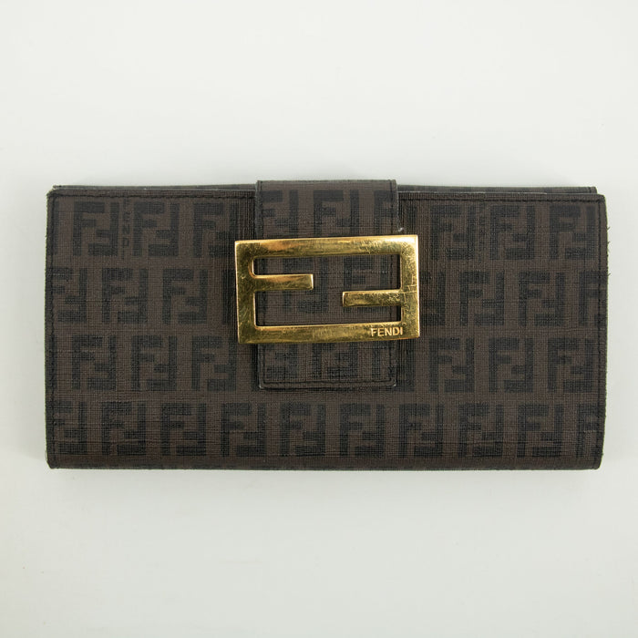 Fendi Brown Zucca Pattern PVC Long Wallet #2398 by Bolt Boutique