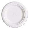 Eco-Products Renewable and Compostable Sugarcane Plates, 6" dia, Natural White, 1,000/Carton