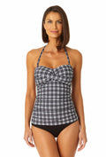 Anne Cole Womens Twist Front Shirred Bandeau Tankini Swim Top by Vanessa Jane