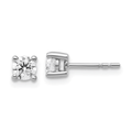 14k White Gold Lab Diamond Round Solitaire Stud Earrings by Fine Color Jewels