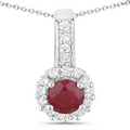 Silver Ruby Jewelry Set by Fine Color Jewels