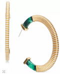 Inc Gold-Tone Large Thread-Wrapped Resin C-Hoop Earrings, 2.25 by Vanessa Jane