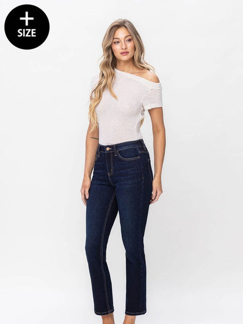 Brea Curvy Ankle Slim Straight Jeans by Boutique 23