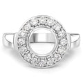 0.48 Carat Genuine White Diamond 14K White Gold Semi Mount Ring - holds 8.00mm Round Gemstone by Bids.com