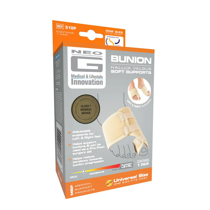 Neo G Bunion (Hallux Valgus) Soft Support for Left Foot - One Size Fits All (OSFA) by Pasteur Pharmacy
