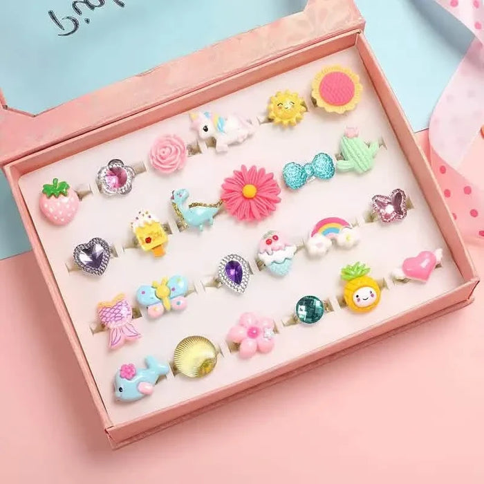 24 Adorable Pink Sheep Little Girl Jewel Rings by DailySale