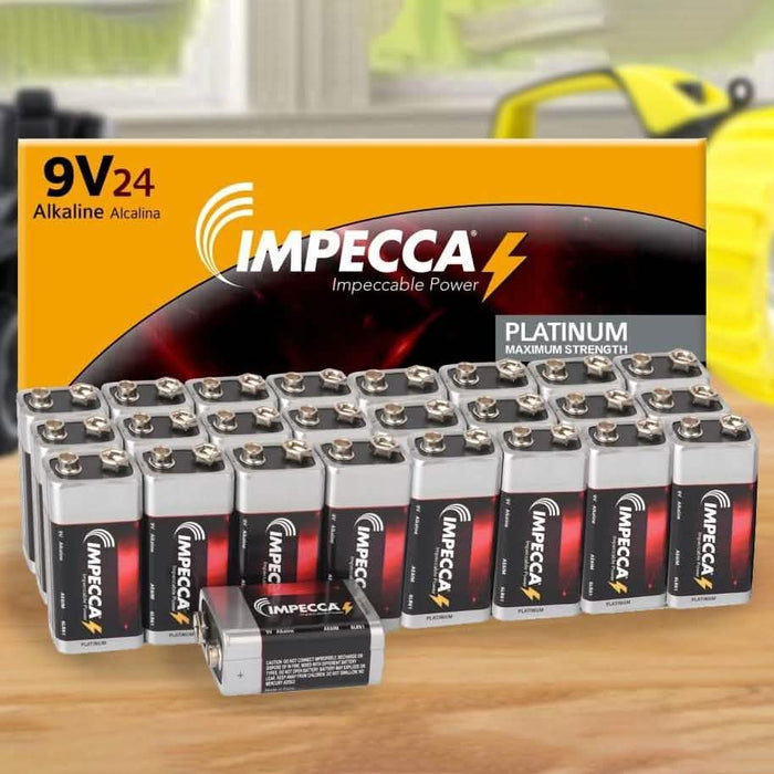 24-Pack: Impecca Alkaline 9-Volt 6LR61 Platinum Batteries by DailySale