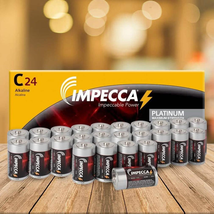 24-Pack: Impecca Alkaline C LR14 Platinum Batteries by DailySale