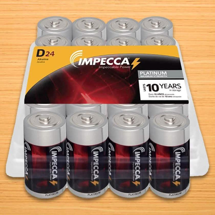 24-Pack: Impecca Alkaline D LR20 Platinum Batteries by DailySale