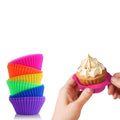 24-Pack: Multicolored Reusable Silicone Baking Cups Liner for Cupcakes and Muffins by DailySale