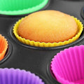 24-Pack: Multicolored Reusable Silicone Baking Cups Liner for Cupcakes and Muffins by DailySale
