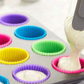 24-Pack: Multicolored Reusable Silicone Baking Cups Liner for Cupcakes and Muffins by DailySale