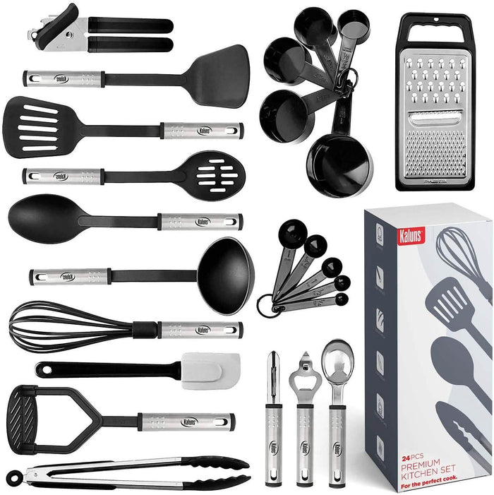 24-Piece Set: Nylon and Stainless Steel Utensil Set by DailySale