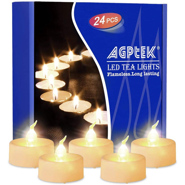 24-Piece: Warm White LED Tealight Candles by DailySale
